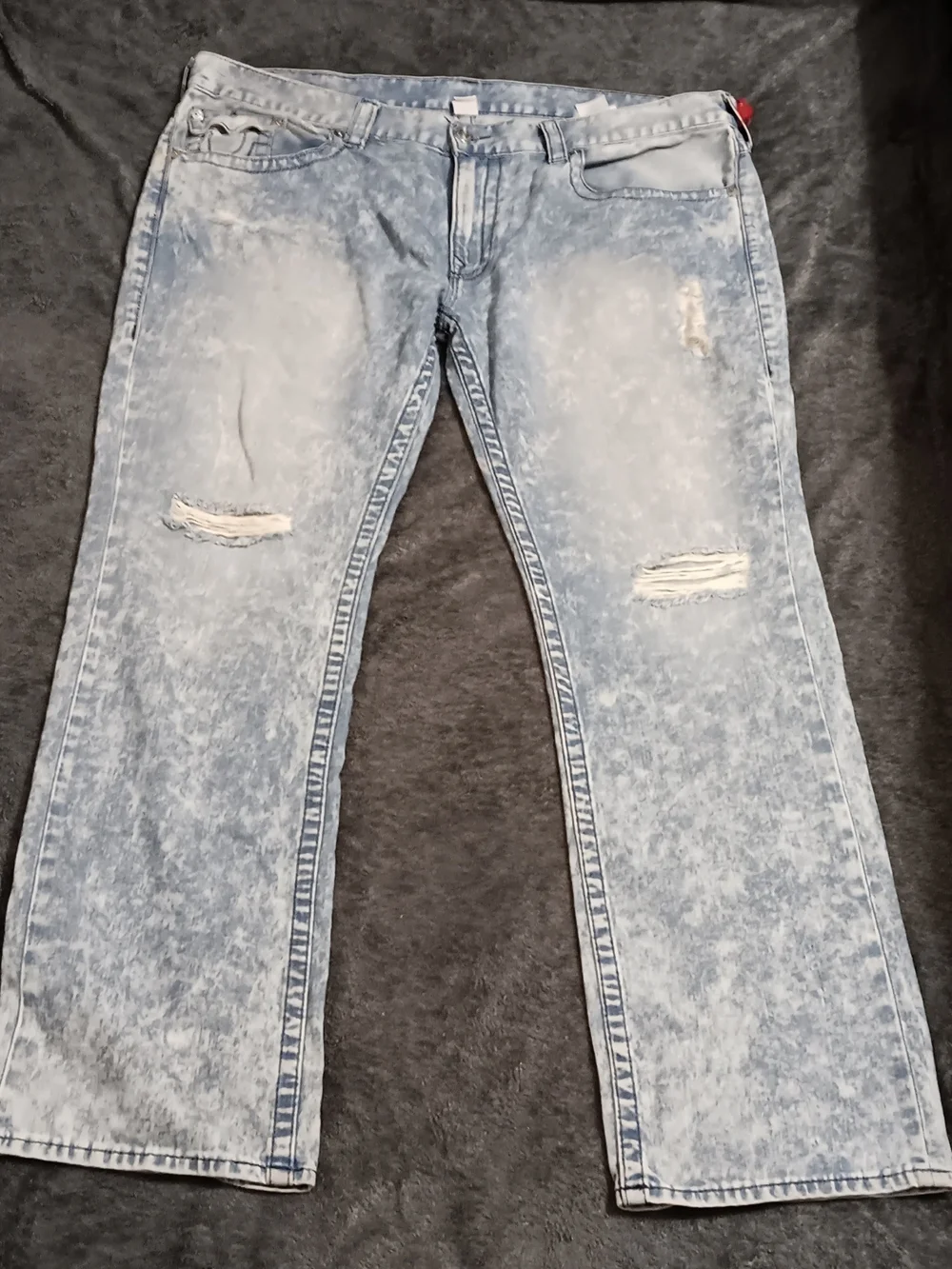 True Religion Light Acid-Wash Blue Bootcut Jeans